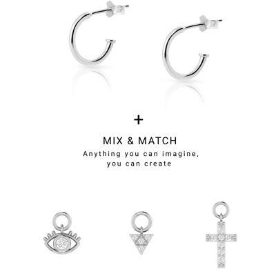 Pendientes CHARM CRUZ plata