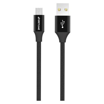 Câble tressé USB-A vers Micro USB Noir 1 mètre 1