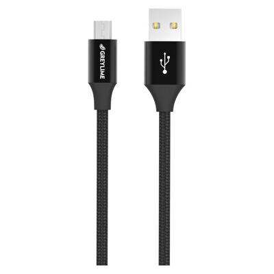 Braided USB-A to Micro USB Cable Black 1 meter