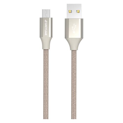 Braided USB-A to Micro USB Cable Beige 1 meter