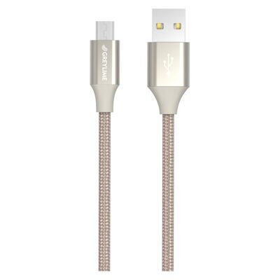 Câble tressé USB-A vers Micro USB Beige 1 mètre
