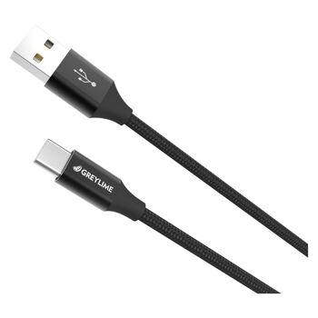 Câble tressé USB-A vers USB-C Noir - 2 mètres 2