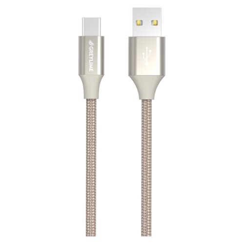 Braided USB-A to USB-C Cable Beige - 2 meter