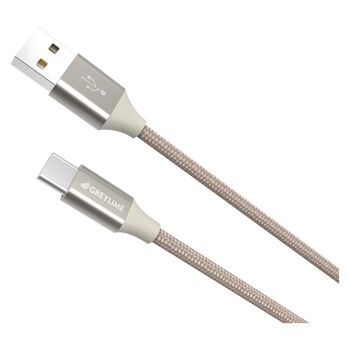 Câble tressé USB-A vers USB-C Beige - 2 mètres 2