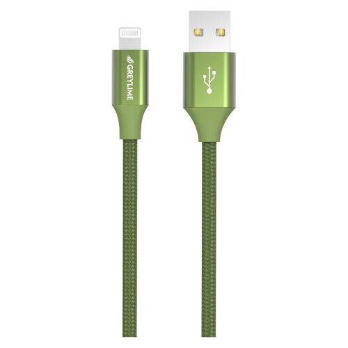 Braided USB-A to MFi Lightning Cable Green - 2 meter
