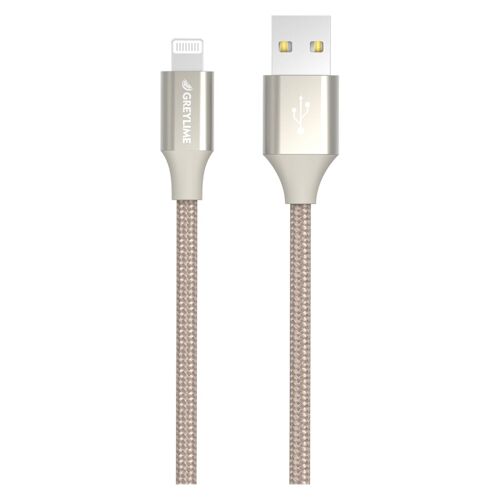 Braided USB-A to MFi Lightning Cable Beige - 1 meter