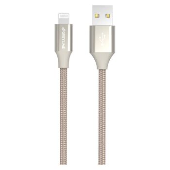 Câble Lightning tressé USB-A vers MFi Beige - 1 mètre 1