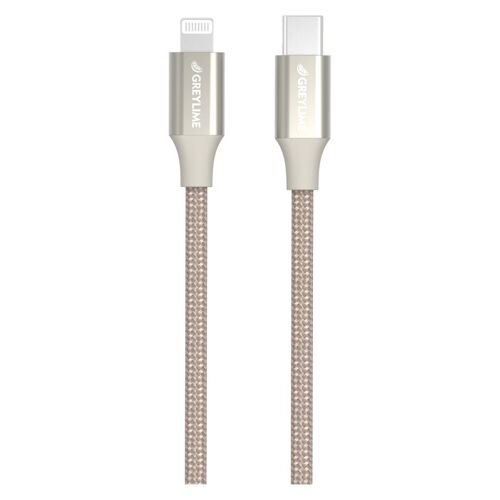 Braided USB-C to MFi Lightning Cable Beige - 2 meter