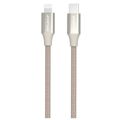 Cable trenzado USB-C a MFi Lightning Beige - 2 metros