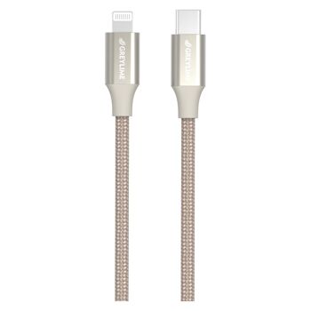 Câble Lightning tressé USB-C vers MFi Beige - 2 mètres 1