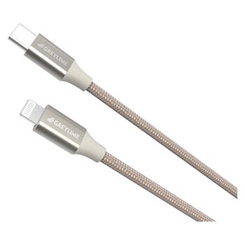 Câble Lightning tressé USB-C vers MFi Beige - 2 mètres 2