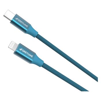 Câble Lightning tressé USB-C vers MFi Bleu - 2 mètres 2