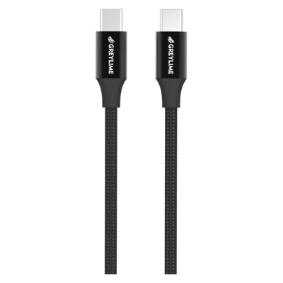 Cable USB-C trenzado a USB-C 60W Negro - 1 metro
