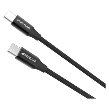 Câble tressé USB-C vers USB-C 60W Noir - 1 mètre 2