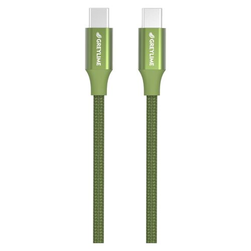 Braided USB-C to USB-C 60W Cable Green - 1 meter