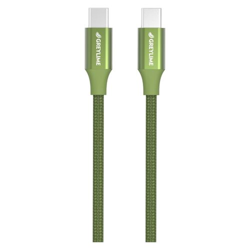 Braided USB-C to USB-C 60W Cable Green - 2 meter