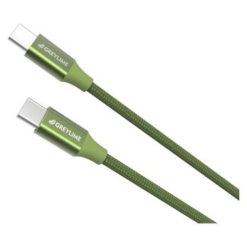 Câble tressé USB-C vers USB-C 60W Vert - 2 mètres 2