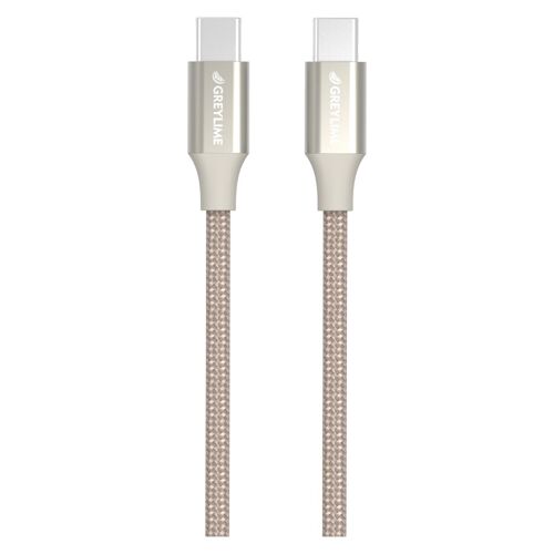 Braided USB-C to USB-C 60W Cable Beige - 1 meter