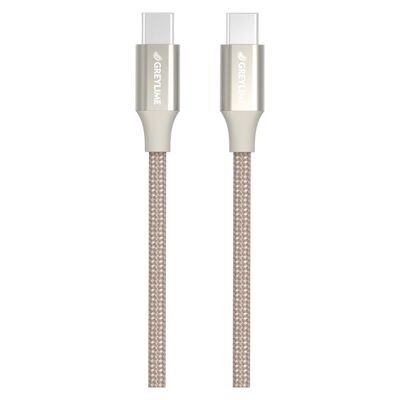 Geflochtenes USB-C auf USB-C 60W Kabel Beige - 1 Meter