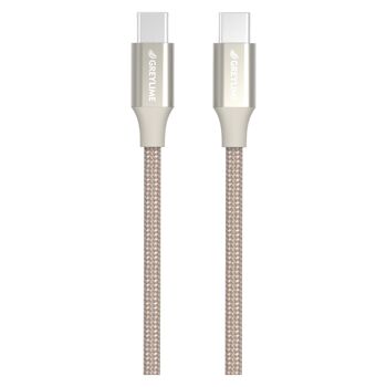 Câble tressé USB-C vers USB-C 60W Beige - 2 mètres 1