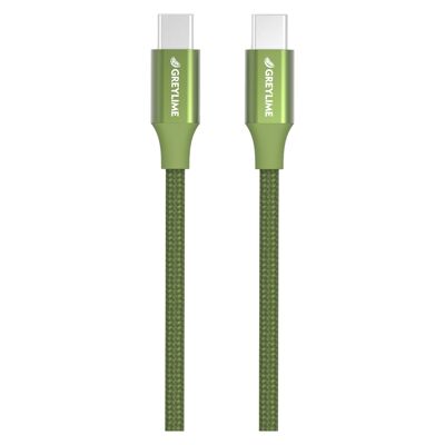 Braided USB-C to USB-C Cable Green - 2 meter