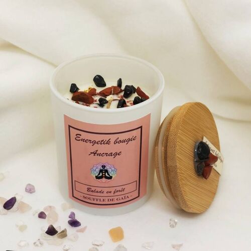 Bougie ancrage - Balade en forêt -bougie bijou parfumée - Bougie lithothérapie - Bougie de soin