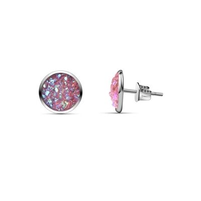 Seireeni earrings, pink 8 mm