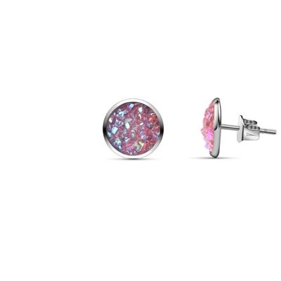 Seireeni earrings, pink 8 mm