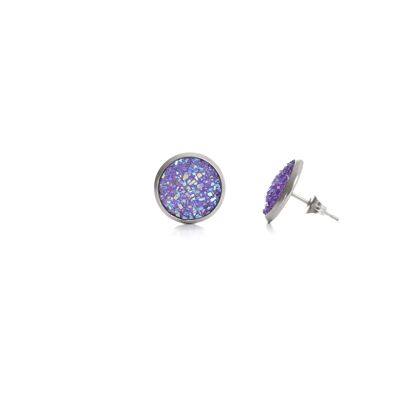 Seireeni earrings, lilac 12 mm