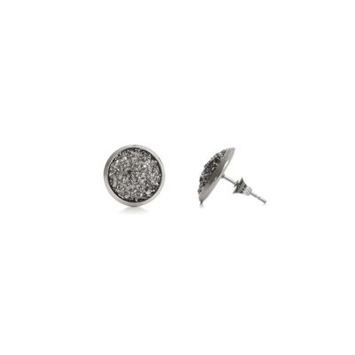 Seireeni earrings, grey 12 mm
