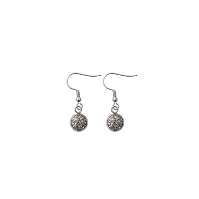 Seireeni earrings, grey 8 mm dangle