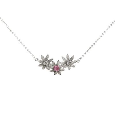 Daalia necklace, pink stone