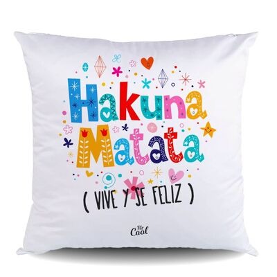Coussin en toile – Hakuna Matata vivre et être heureux