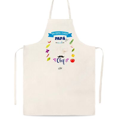 Linen type apron - In this house dad is the chef