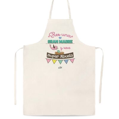 Linen type apron - You are a great mother and a super grandmother