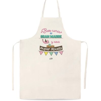 Linen type apron - You are a great mother and a super grandmother