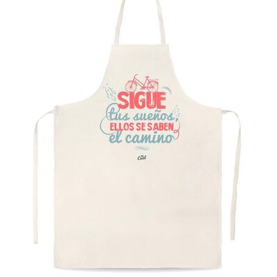 Linen type apron - Follow your dreams they know