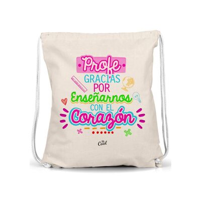 Mochila Saco – Profe gracias por enseñarnos con el corazón