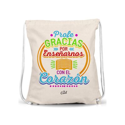 Mochila Saco – Profe gracias por enseñarnos con el corazón