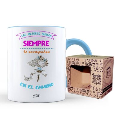 Taza Color Celeste – Los mejores amigos siempre te acompaña