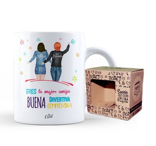 Taza – Eres la mejor amiga buena divertida comprensiva