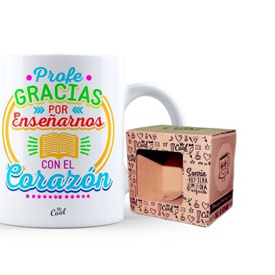 Taza – Profe gracias por enseñarnos con el corazón – hombre