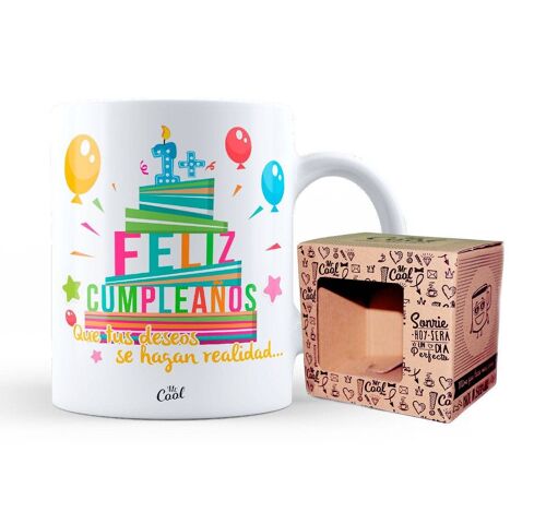 Taza- + - Feliz Cumpleaños - Que tus deseos se hagan real