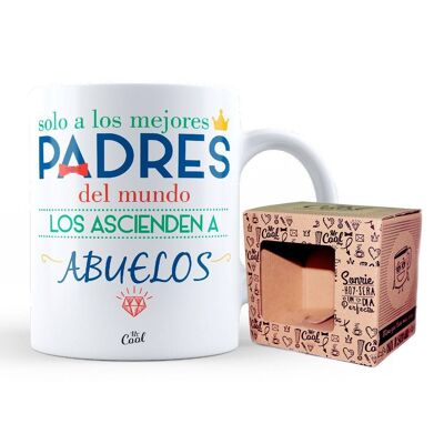 Taza- Solo a los mejores padres del mundo los ascienden a