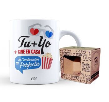 Mug- Toi plus moi plus home cinéma égale la combinaison