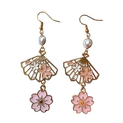 Sakura Blossom & Fan Earrings