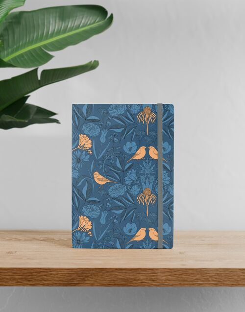 Notebook - Flowers - Blue/Orange