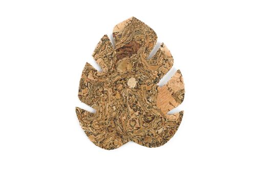 100% cork | NATTURA | Set 2 Placemat Round Leaf format