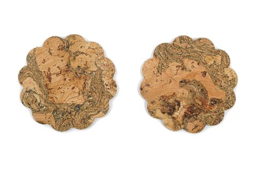 100% cork | NATTURA | Set 4 Coasters in flower format