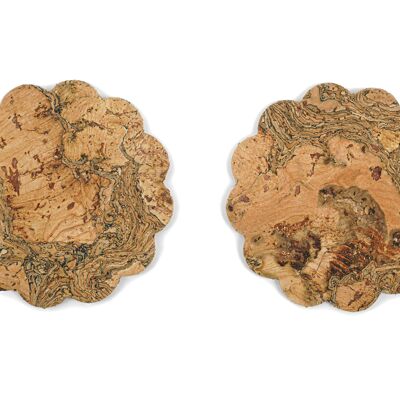 100% cork | NATTURA | Set 4 Coasters in flower format